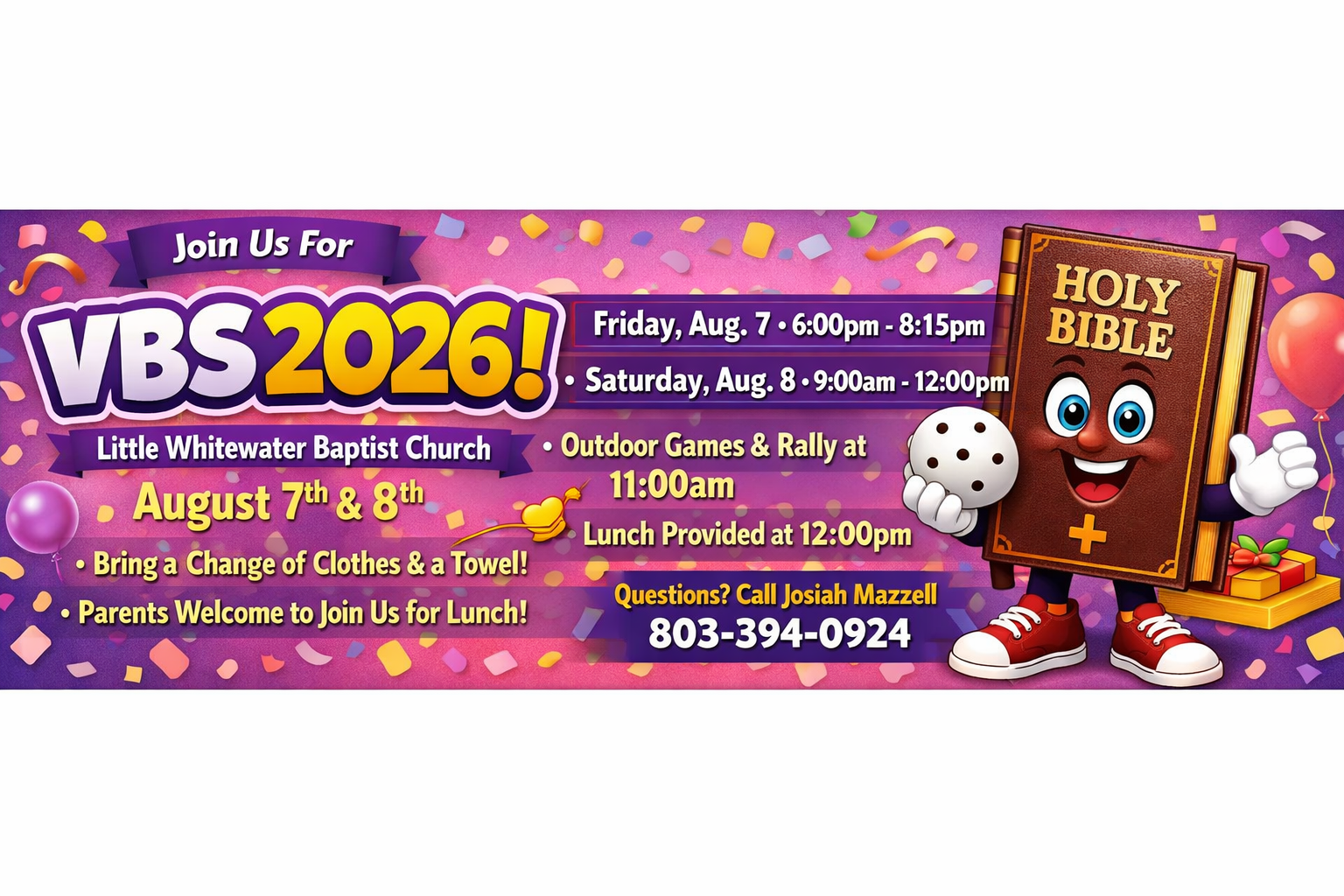 Vacation Bible School 2026 - Little Whitewater Baptist Church